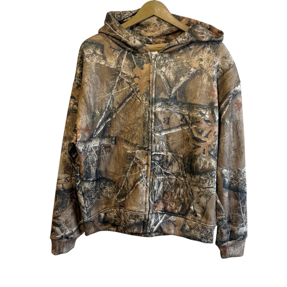 Akimbo Size Large Realtree Edge Camo Print Full Zip Hoodie Outdoor Gorpcore